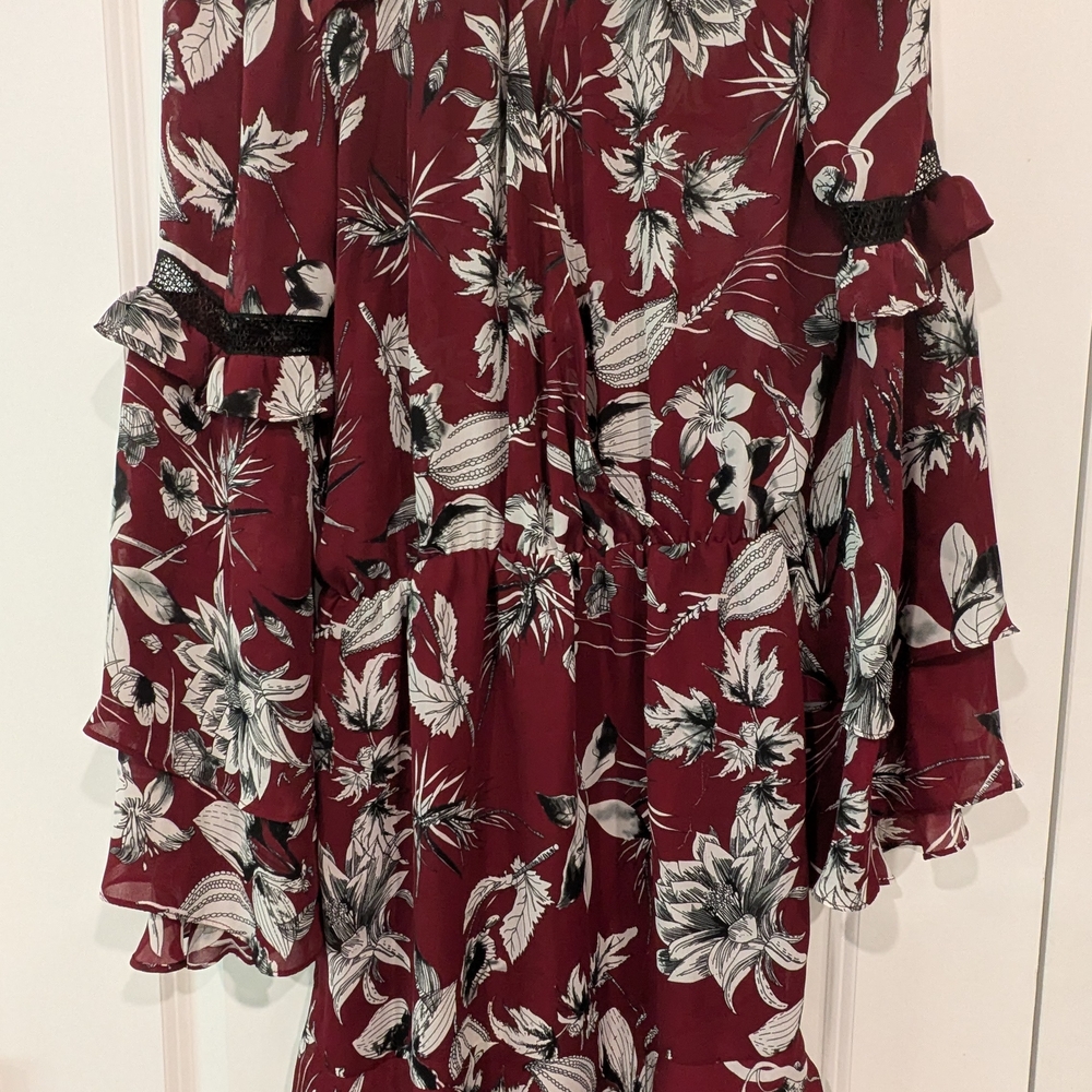 Floral Ruffle Sleeve Dress